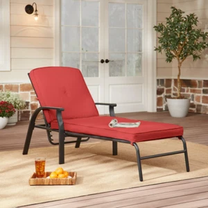 CHAISE LOUNGER CHAIRS Outdoor Patios Decks w/Cushion Choose Your Color  - Picture 1 of 19