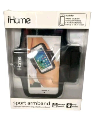iHome Sport Adjustable Armband iPhone 4,5,6,7, 8 Galaxy Smartphone Holder 5.5" - Image 1 of 2
