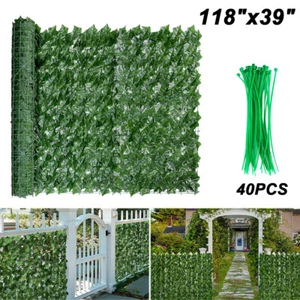 3M Roll Artificial Hedge Garden Fake Ivy Leaf Privacy Fence Screening Wall Panel - Picture 1 of 22