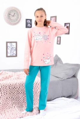 Conjunto de pijama aconchegante para meninas – ajuste confortável e algodão escovado, semi-temporada, Nosi... - Imagem 1 de 4