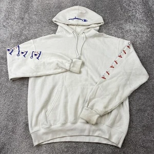 Champion Hoodie Sweatshirt Men's Medium Long Sleeve White Polycotton Blend - Picture 1 of 11