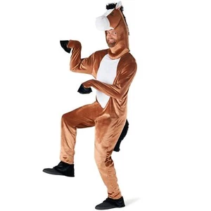 Men`s Horse Costume Adult Animal Jumpsuit Halloween Kentucky Derby Size M - XL - Picture 1 of 6