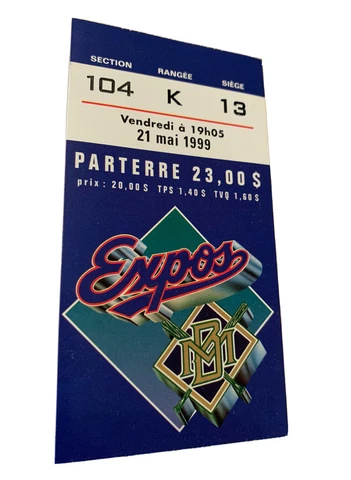 Montreal Expo Vintage Baseball Ticket Montreal Stadium 1999 Cover