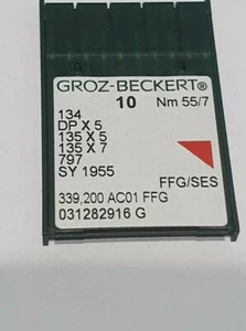 GROZ-BECKERT INDUSTRIAL SEWING MACHINE NEEDLES DP X 5 SIZE 55/7 THICK SHANK - Picture 1 of 1