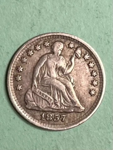 1857 Seated Half Dime Choice VF+/XF  Perfect coin Cover