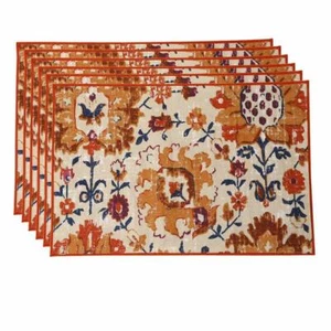 Floral Cotton Dining Table Place Mats 13x19 inch Pack of 6 US - Picture 1 of 4