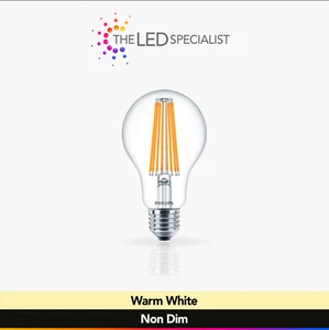 Philips 10W = 100W LED Classic Filament GLS A67 6500K Daylight Non Dim - Picture 1 of 1