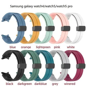 Strap For Samsung Galaxy Watch 5/5 Pro/4 Silicone Band Magnetic Buckle 45mm/44mm - Picture 1 of 24