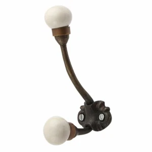  Handmade Ceramic Solid Wall Hooks Hangers Holders 13.80 cm, Cream, 1 Piece - Picture 1 of 2