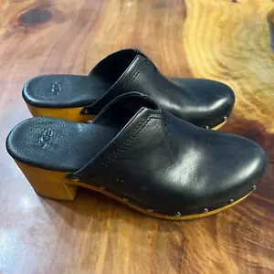 UGG Damenschuhe Leder Slipper 1010202 US 7 Blockabsatz Holzclog - Bild 1 von 7