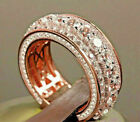 14K ROSE GOLD PLATED 3.00 CT ROUND SIMULATED DIAMOND MEN ENGAGEMENT BAND RING