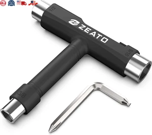 All-In-One Skate Tools Multi-Function Portable Skateboard T Tool Accessory with - Picture 1 of 12