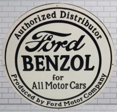 Ford Benzol Rare Porcelain Enamal Heavy Metal 30  inches Single Side - Image 1 of 3