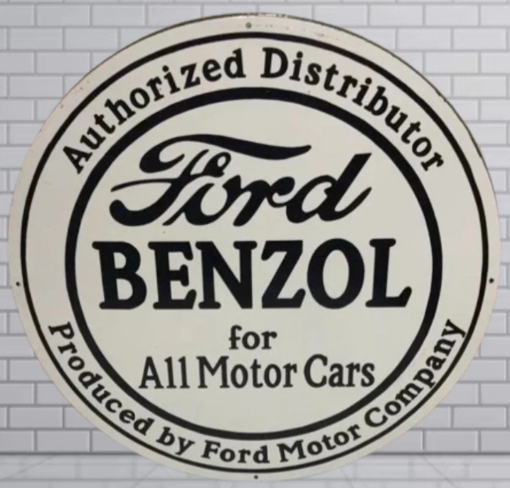 Ford Benzol Rare Porcelain Enamal Heavy Metal 30  inches Single Side - Image 1 of 3