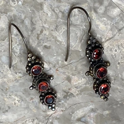 Pendientes colgantes de plata de ley con rubí rojo como joyas de plata 925 de 3,98 g Foto 1 de 4