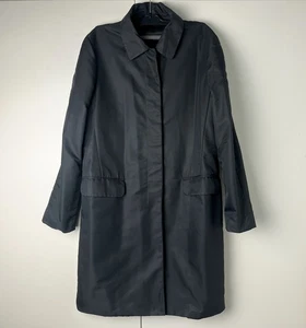 HELMUT LANG * TRENCH COAT abrigo de negocios impermeable negro talla 44 D 38 M - Imagen 1 de 11