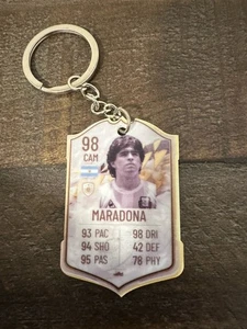 FIFA Trading Card Acrylic Keychain 4.6 cm - Argentina Legend Diego Maradona - Picture 1 of 3