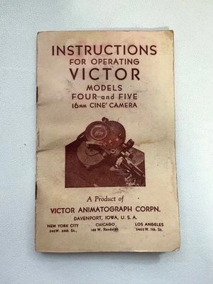 Câmera de Filme Victor Modelo 4 e 5 16mm Cine Manual Vintage Animatograph Corp - Imagem 1 de 3