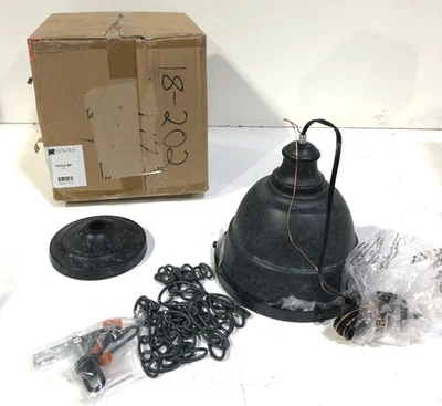 Golden Lighting 312SMPBP Bartlett 1-Light Black Patina Caged Mini Pendant - Image 1 of 3