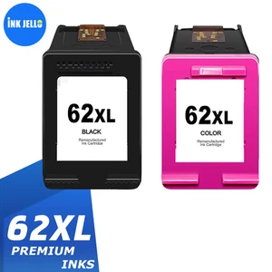 Wkłady atramentowe czarne i kolorowe do drukarki HP 62XL ENVY 5540 LOT - Zdjęcie 1 z 12