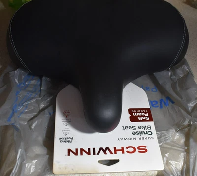 Asiento de sillín de bicicleta Schwinn Cruise Super Breeze espuma suave extra ancho NUEVO Foto 1 de 4