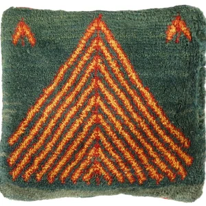 Fine Hand knotted Gabbeh pillow 16"X 16" - Picture 1 of 2