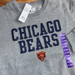 Chicago Bears Sweatshirt Men 2XL Grey NFL Team Apparel Stitched Crew Neck NEW - Picture 1 of 9