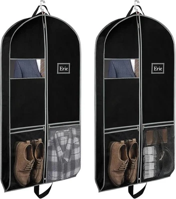 2 упаковки костюма сумки для шкафа хранения и путешествий, сверхпрочный 43» подвесной костюм сумка f - Изображение 1 из 4