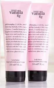 2 PC Philosophy Sweet Vanilla Fig Perfumed Body Lotion 2 X 7 OZ. Sealed Tubes - Picture 1 of 1