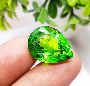 32.40 Ct Beautiful Green Peridot Pear Top Quality Green Color Loose Gemstone - Picture 1 of 6