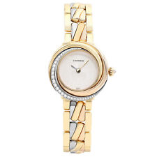 Cartier Must De Trinity 18k Gold Diamond White Dial Quartz Ladies Watch 2357