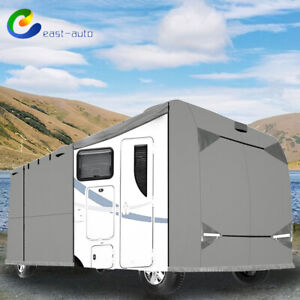 Anti-UV Water-Proof RV Cover 40'-43' Class A With 2Pcs Straps&4 Tire Covers