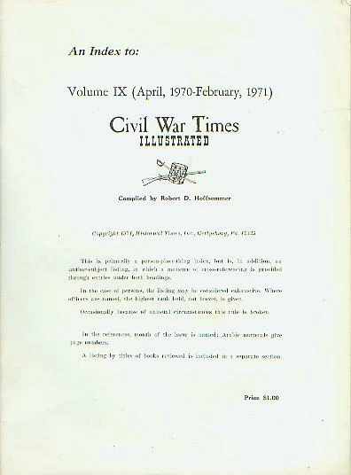 An Index to Civil War Times Illustrated Volume IX (April 1970 - February 1971) ( Foto 1 de 1