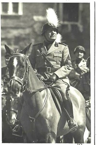 ITALY FASCISM PROPAGANDA MUSSOLINI ON HORSEBACK.REAL PHOTOCARD COVER - Picture 1 of 2