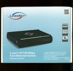 LinksKey LKS-SH5P 5-Port 10/100 Mbps fast ethernet switch full/half duplex new - Picture 1 of 4