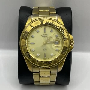 Vintage Rotary Gold Tone Wristwatch 10303 WR 100m Untested For Repair 42mm - Picture 1 of 24