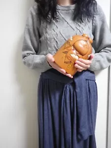 Vintage ca. 16 cm 1,1 kg Tatsuo Kato Bambus Schnee Holz Sosaku Kokeshi Puppe - Bild 1 von 13