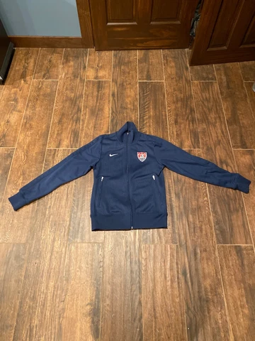 NIKE NATIONAL TEAM  USA SOCCER ZIP UP SWEATSHIRT WHITE & BLUE Small Cover