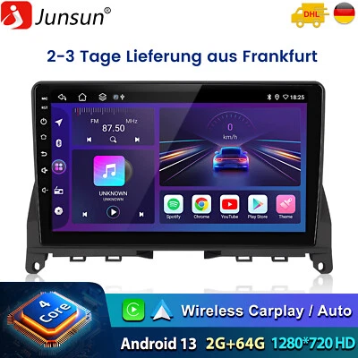 Android 13 Carplay Autoradio GPS WIFI DAB Für Mercedes C Class W204 S204 2+64GB - Bild 1 von 4