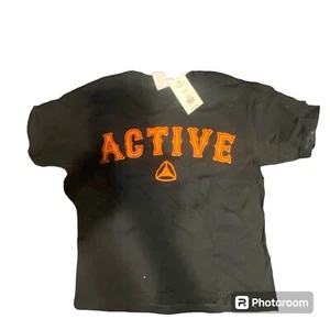 Vintage Active Skate Boston 2 Youth T-Shirt black and Orange letters Size Small - Picture 1 of 2