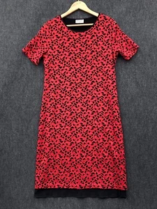 Tanner Street Shift Dress Size 14 Red Black Floral Lined Short Sleeve Boutique - Picture 1 of 10