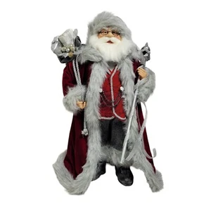 Kringles Red Gray Silver Santa Scepter Christmas Gifts Figurine @19" KK0001 New - Picture 1 of 12