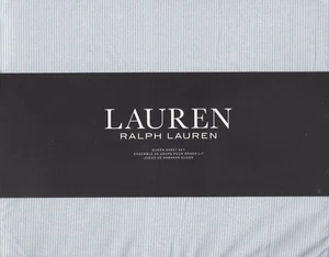 Ralph Lauren Queen Bettwäsche Set Lenox Streifen Chambray Blau 4tlg Landhaus Landhaus - Bild 1 von 4