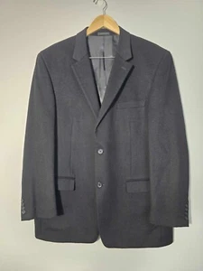 T. Harris London Blazer Cashmere Silk Wool Blend Gray 2 Button Jacket Mens 44L - Picture 1 of 11