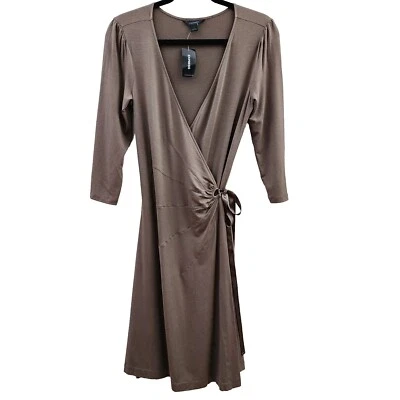 Vestido De Colección Y2K Express Modal Elastizado Verdadero Envolvente Pequeño Marrón Cacao Manga Larga Nuevo con Etiquetas Foto 1 de 4