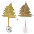 Nordic for Creative Metal Leaf Miniatures Desktop Ornament Statue with Marble Ba