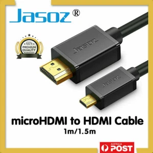 JASOZ Micro HDMI Type D to HDMI Male Cable Gold Plated Full HD 1080P Digital AU - Picture 1 of 14