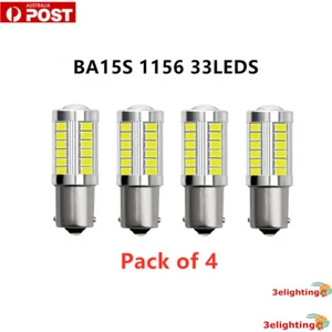 4 x LED Car White Bulb BA15S P21W 1156 Backup Reverse Light 33-SMD 5630 5730 CA - Picture 1 of 4