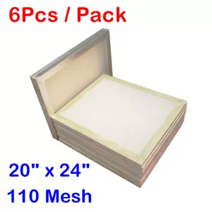 6Pcs 20"x24" Aluminum Frames Silk Screen Printing 110 White Mesh Pre-stretched - Picture 1 of 7