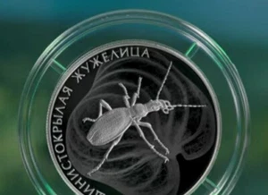 2024 Russia silver coin 2 roubles 15.55 gram silver / Wrinkled Ground Beetle/ - Picture 1 of 13
